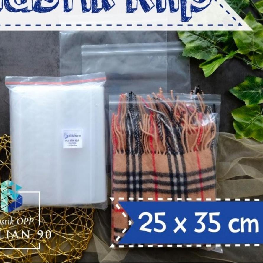 Ω Plastik Klip / Ziplock 25 x 35 cm Isi  Plastik Bening Serbaguna / Plastik Klip Tebal Kemasan Baju 