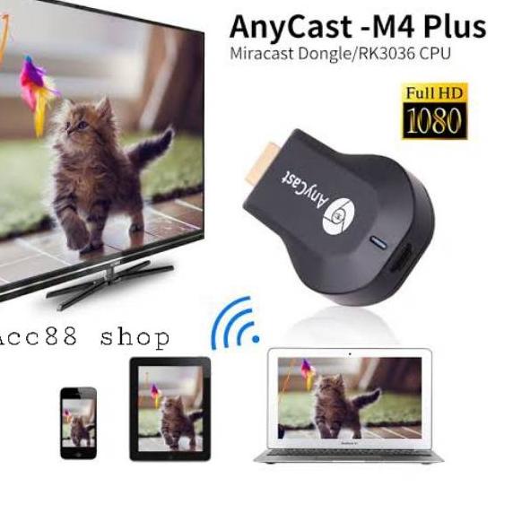 ❊ Anycast M4 Plus Hdmi Dongle Usb Wireless - HDMI Dongle Anycast M4 plus with cover blue ✤