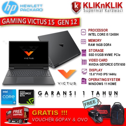 Laptop Gaming HP Victus 15 GTX 1650 i5 12450H 16gb 1TB ssd 144Hz Windows 11