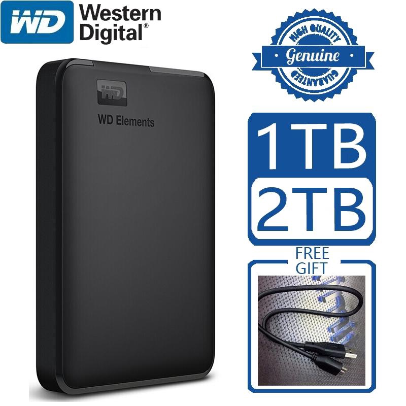 WD 2TB Hardisk Eksternal 2.5&quot; Portable Hardisk USB 3.0 HDD Untuk PC/Laptop