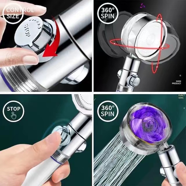 Betterseller COD Shower Set Hand Shower Mandi Hand Head Kepala Air Paket / Hand Shower Turbo Fan Paket Lengkap  / Fan Shower Baling / Kepala Kran Air Bisa Putar 360Derajat