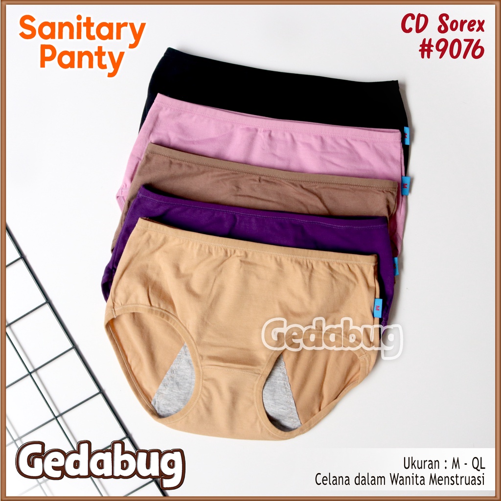 3 Pcs - CD Wanita Sorex 9076 Sanitary Pantty | Celana dalam wanita Haid / Menstruasi | Gedabug