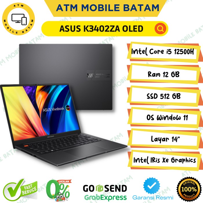 Laptop Asus K3402ZA Core i5 12500H 12/512GB W10 Oled 14"