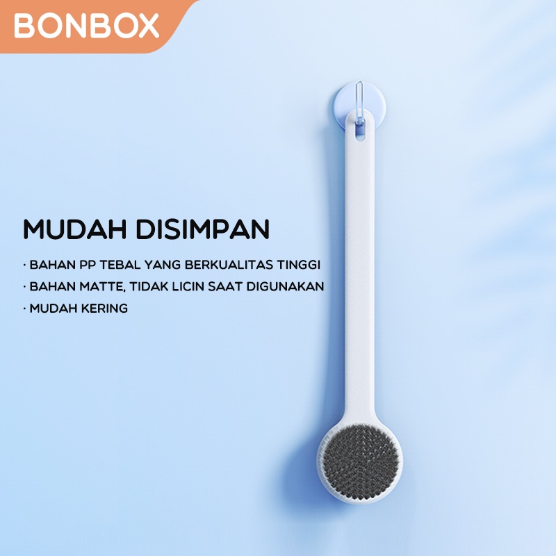 BBS01 Bonbox Sikat Mandi Punggung Shower Puff Soft Bathing Brush BBS01 LONG HANDLE