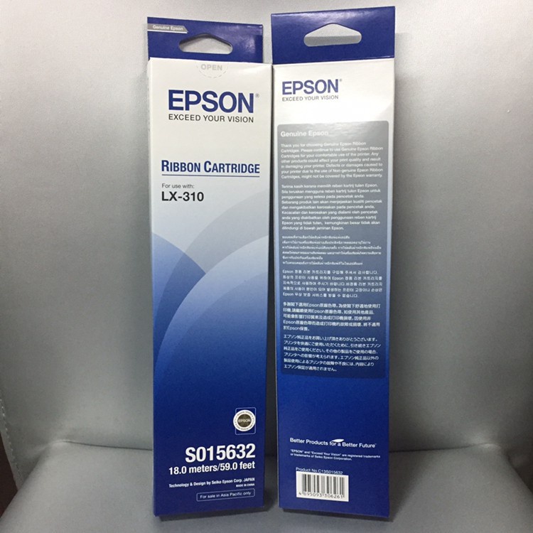 Ribbon Cartridge LX310 Pita Printer Epson LX 310 Original S015632 18M