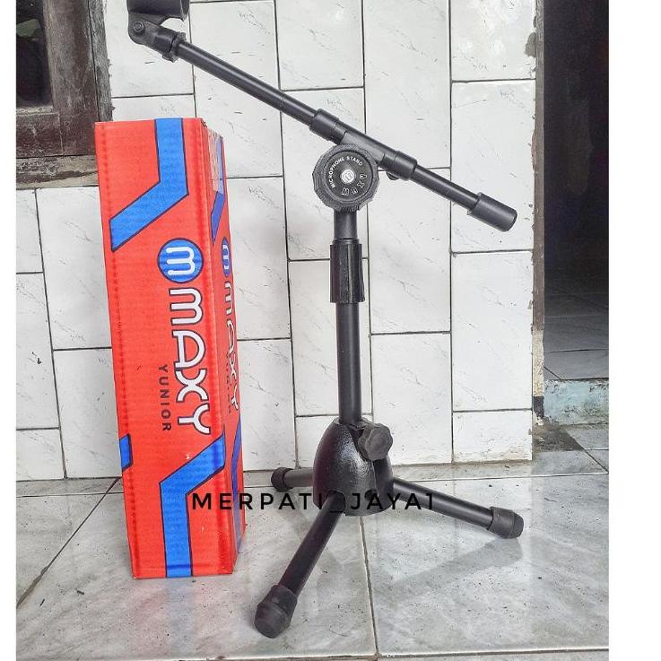 Pasti Ada Stand mic / tiang microphone maxy pendek duduk besi Tebal free holder mic