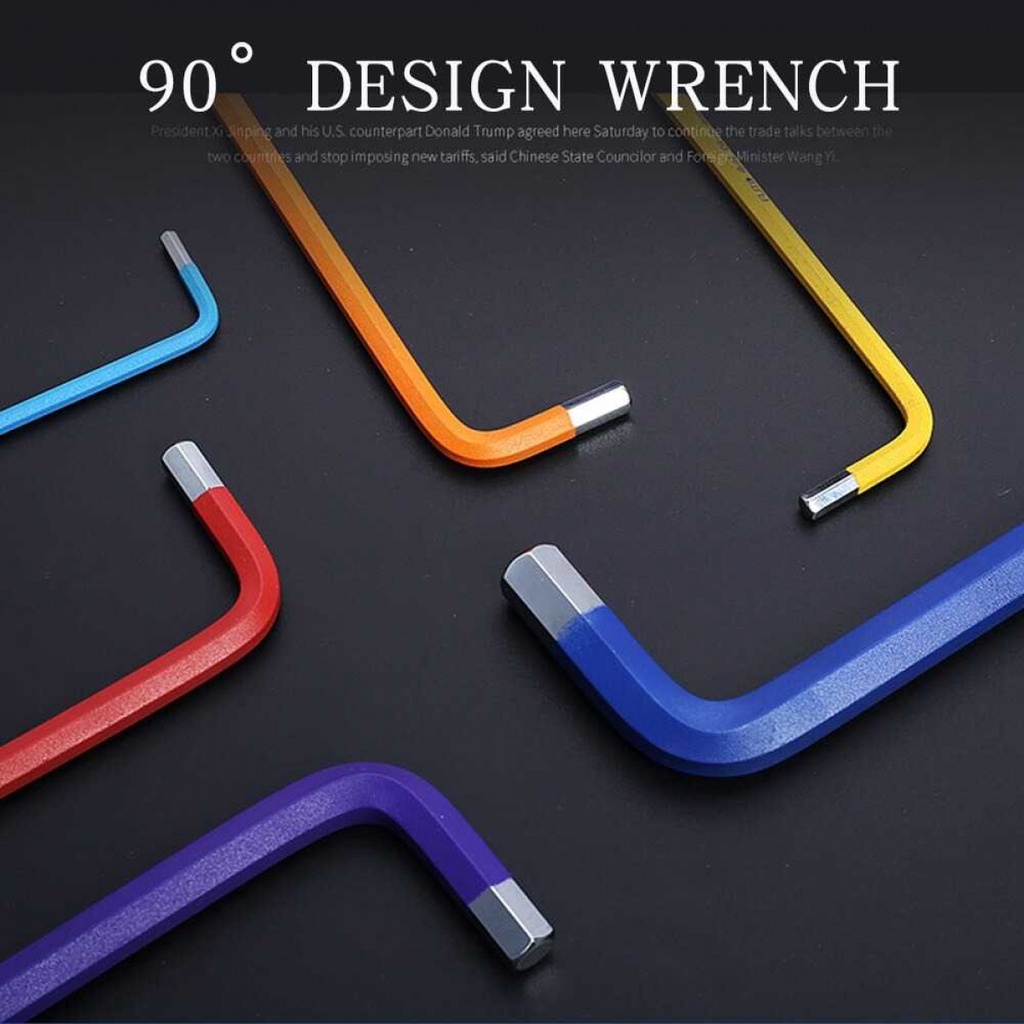 Kunci L Set Hex Key Wrench Metal Hexagonal Screwdriver 9 PCS