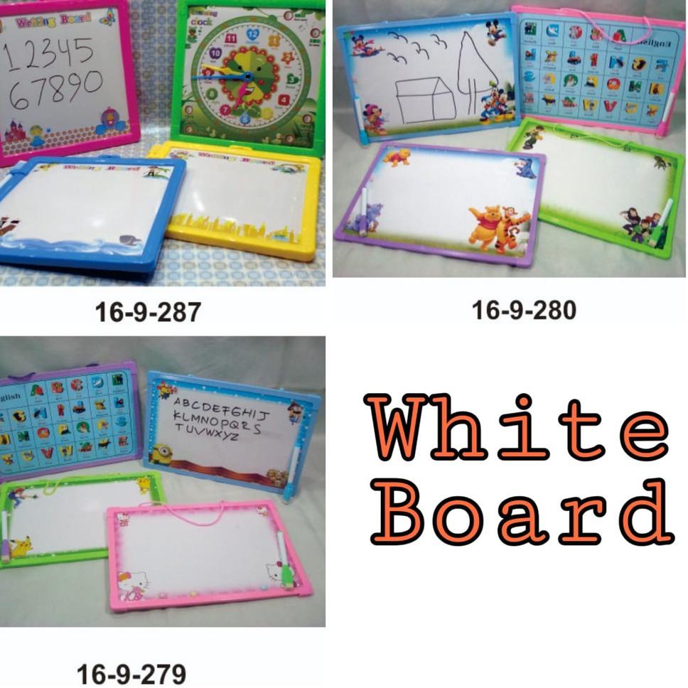 

Terbaik.. White Board Papan Tulis anak kecil lengkap PFW