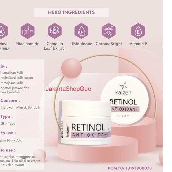 ♡ RETINOL ANTIOXIDANT RETINOL AOX ANTI OXIDANT Kaizen Cream Malam Pencerah & Antiaging / Retinol Ant