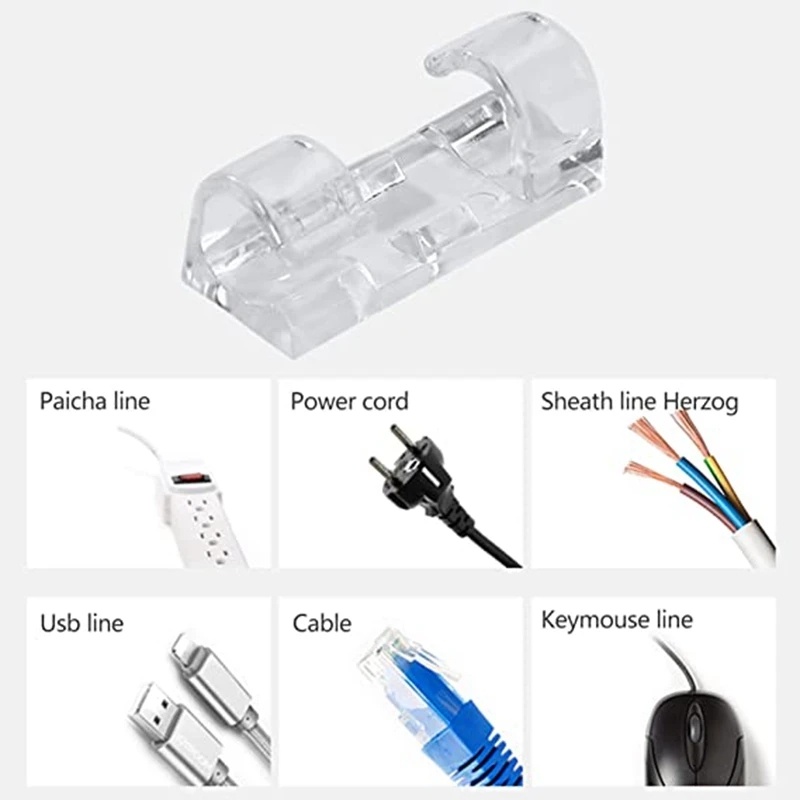 [Harga Grosir] Self-Adhesive Cable Cords Organizer USB Charging Cable Management Winder Clip Desk Top Tidye Cable Line Holders Manajer Kawat Dinding Serbaguna