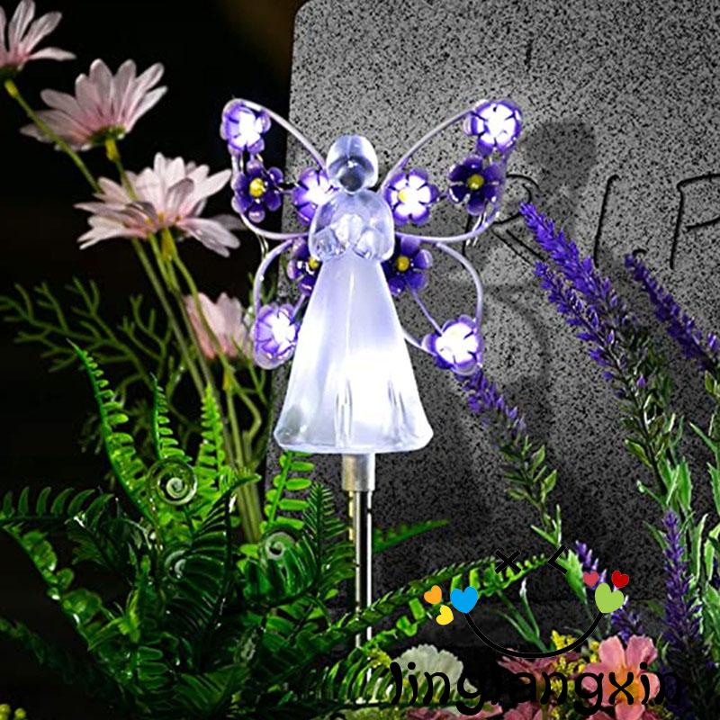 Llx-lampu Energi Surya Angel Shaped Yard Light Outdoor Waterproof Taman Hias