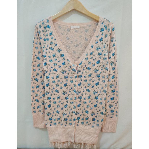 Cardigan Liz Lisa Flower Pattern Second Preloved