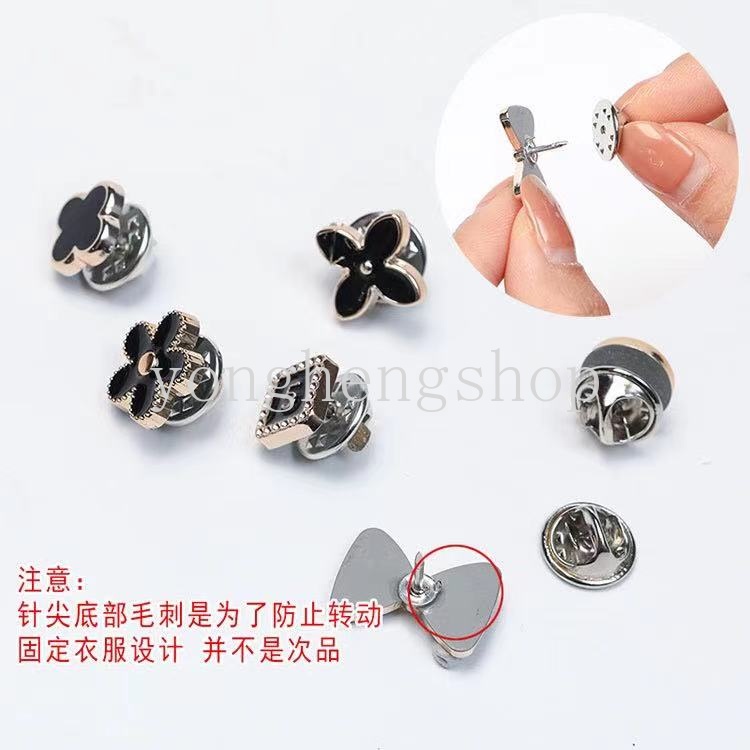 5pcs / set Bros Pin Kancing Mutiara Anti Silau Untuk Aksesoris Pakaian Wanita