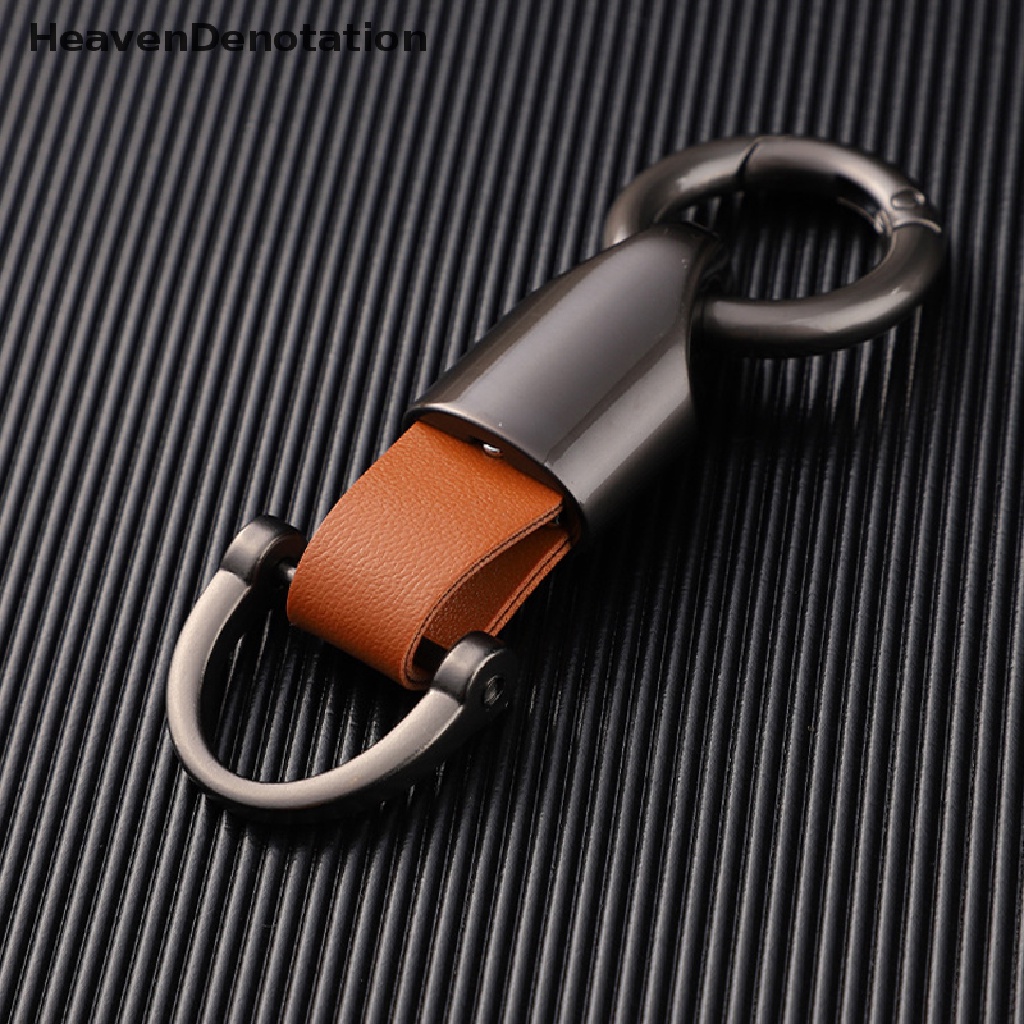 [HeavenDenotation] Fashion Retro Tali Sapi Kulit Gantungan Kunci Mobil Pasangan Gantungan Kunci Kepribadian Zinc Alloy Keychain Waist Hanging Key Ring Holder HDV