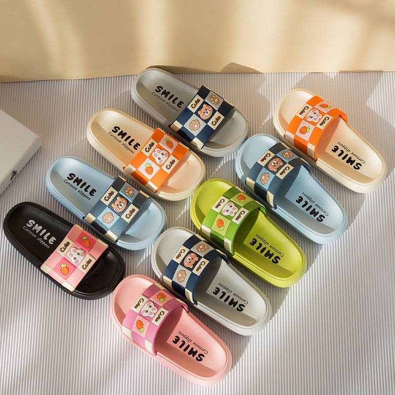 GROSIRTAS LV0254 Sandal Anak Selop Karet Import Motif Smile Slippers Cartoon