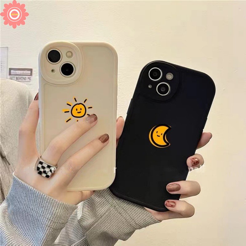 Case Oppo A15 A54 A17 A96 A95 A3S A7 A57 A16 A5s A53 A74 A17K A12 A9 A5 A92 A31 A1K A76 A16K A16E A55 A77s Reno 5F 5Z 87 7Z 5 Couple Sun Moon Simple Soft Tpu Case Sarung Couple
