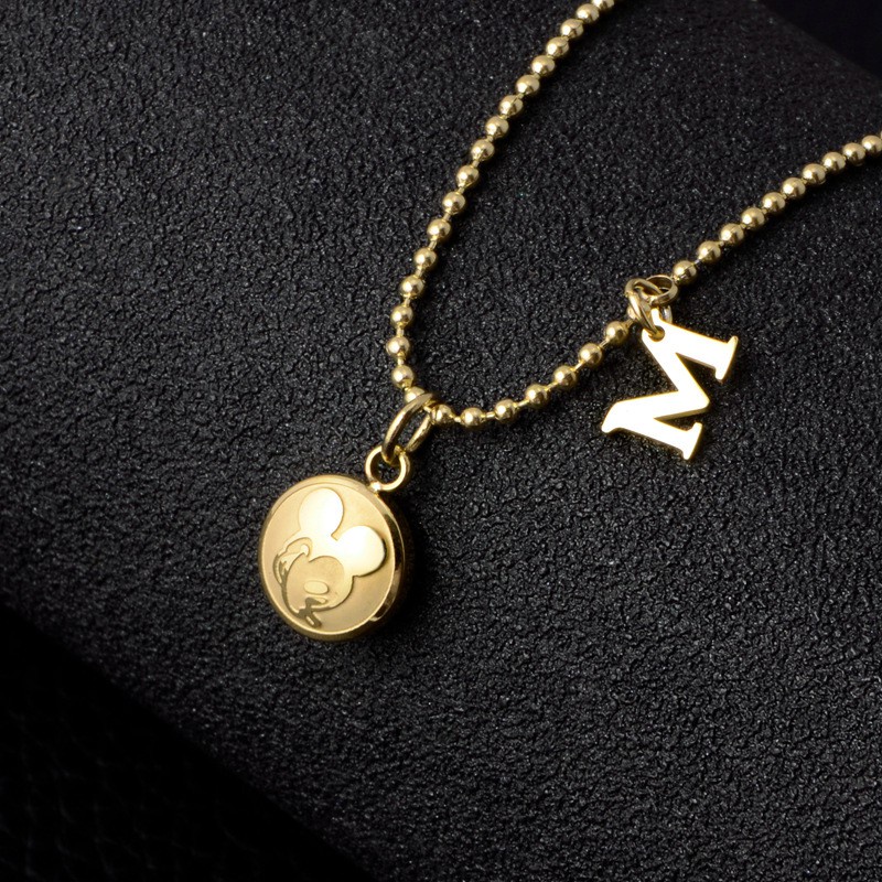 Kalung Liontin Tikus Bahan Titanium Steel Tahan Air Tidak Pudar Untuk Hadiah Ulang Tahun Valentine