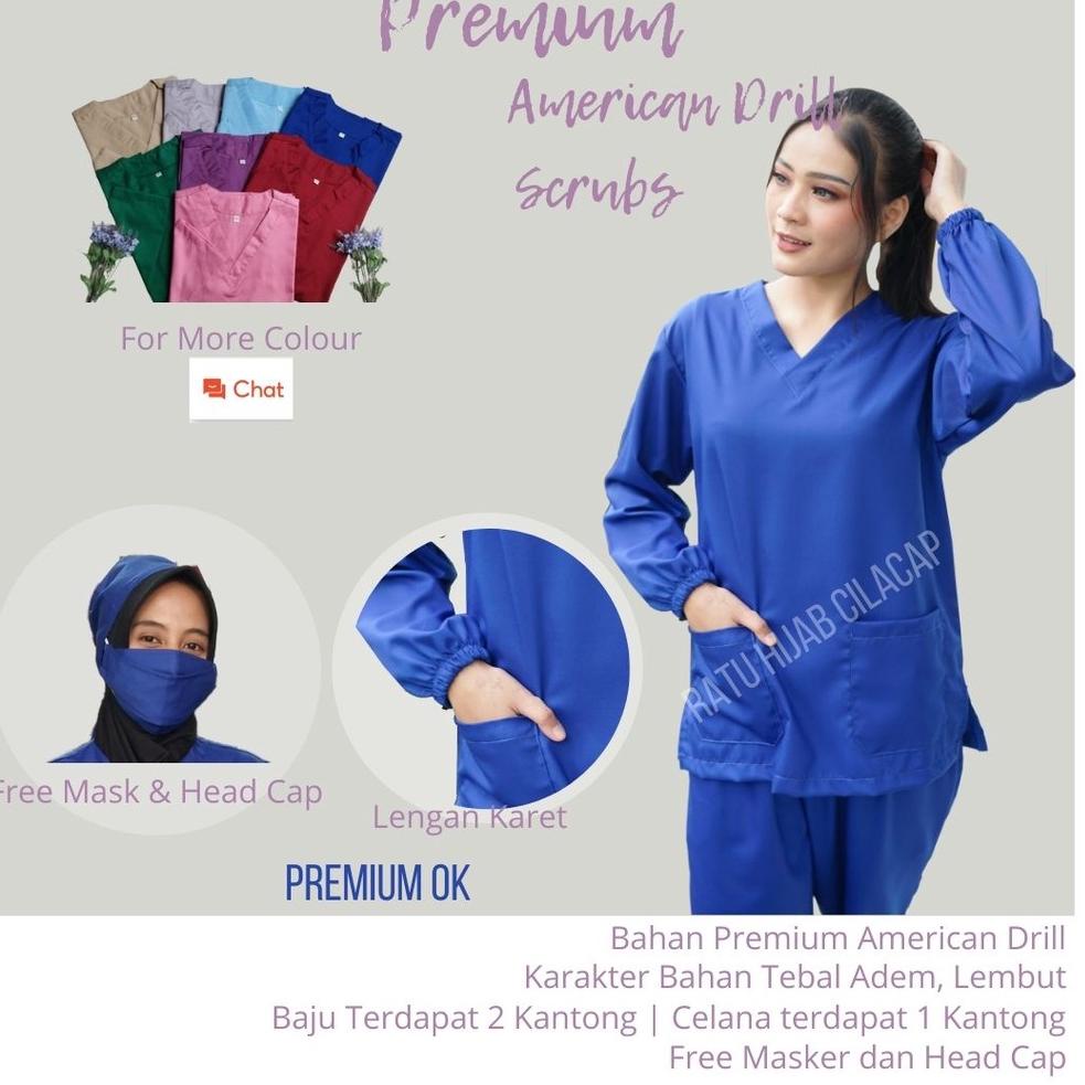 REKOMENDASI Baju OK OKA Lengan Panjang KARET Dokter Petugas medis Perawat Jaga PREMIUM DRILL