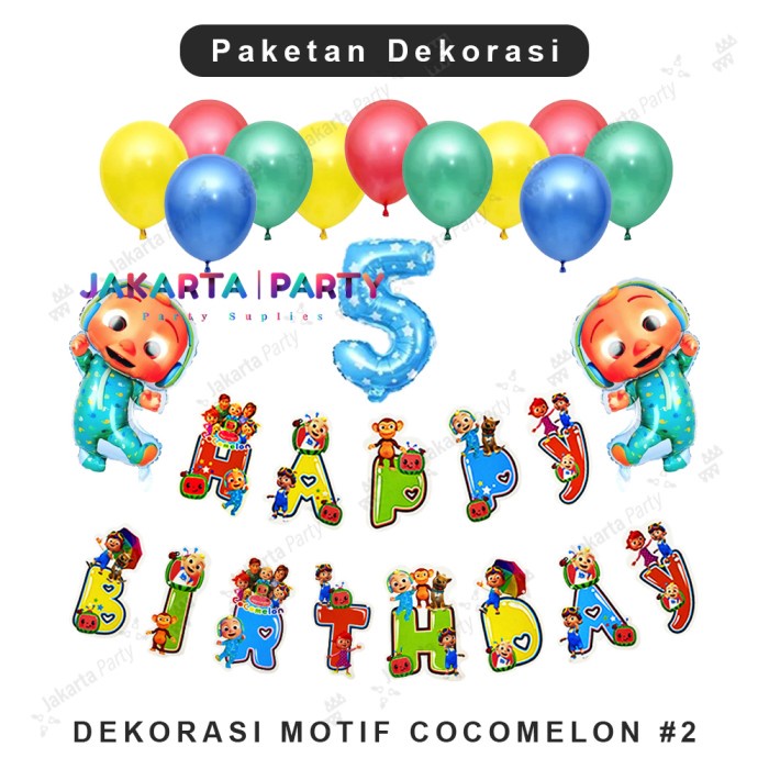 Paket Dekorasi Ultah Tema Cocomelon #2 / Dekorasi Ultah Cocomelon