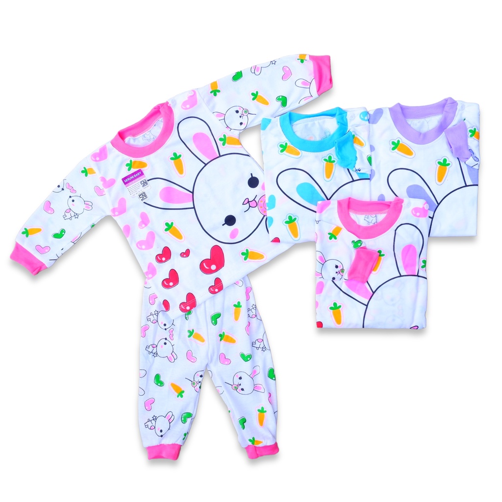 (NDL003)Set Setelan Baju Bayi SNI 3-18 Bulan Seruni Baby Bahan Katun TC Variant Motif