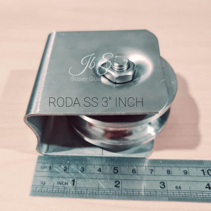 Roda pintu pagar stainless 3" inch