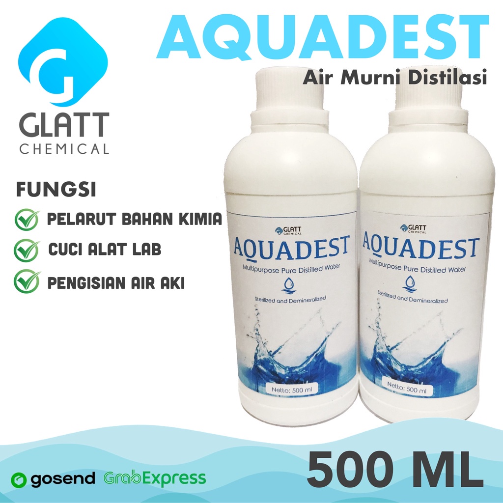 Aquadest 500 ml - Air Distilasi - Pure Water Akuades - Distilled Water
