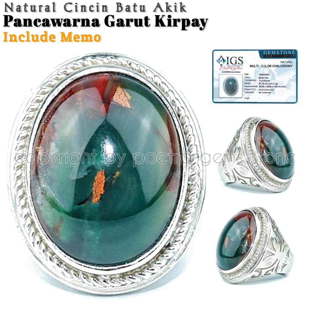 Cincin Pancawarna Garut Kirpay Natural Batu Alam Free Memo PC01