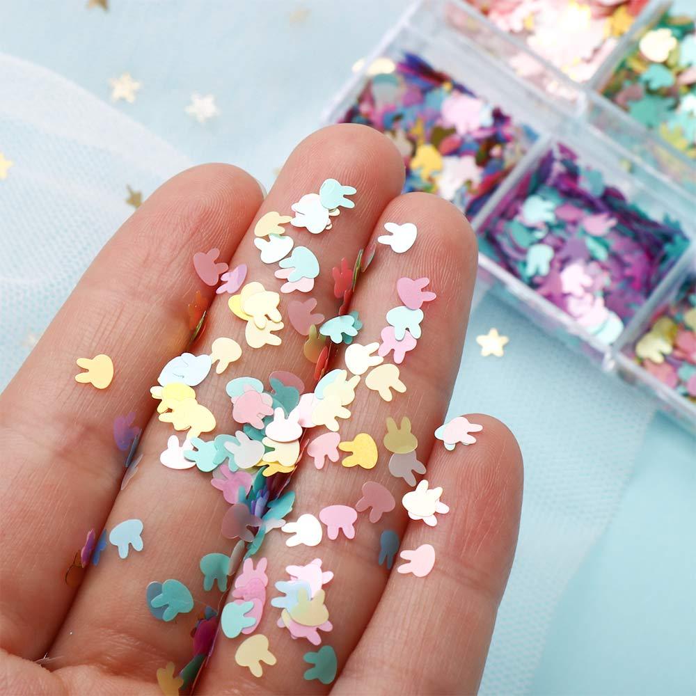 AUGUSTINA Agustina Kelinci Kuku Payet Lucu Nail Charms Fashion Jepang Nail Art Nail Art Perhiasan