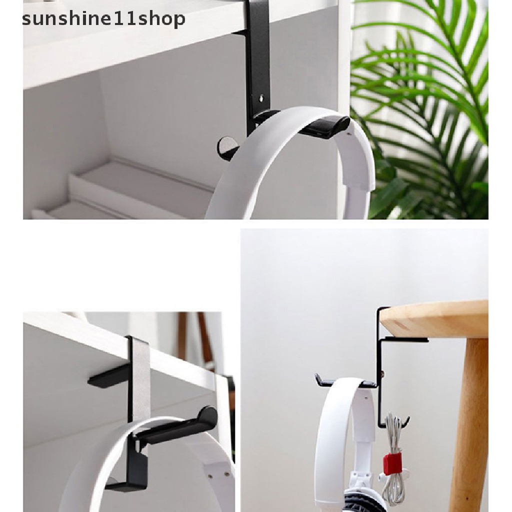 Sho Desk Mount Universal Gantungan Kantor Gaming Headphone Stand Display Rak Headset Holder Hemat Ruang Penjepit Meja N