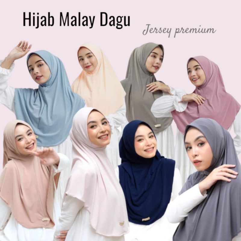 [ Qiqi Hijab ] HIJAB MALAY DAGU••hijab jersey premium••hijab instan