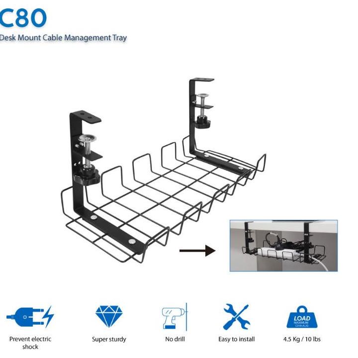 Terlaris Deskmout Cable Management Tray/Rak Meja multifungsi