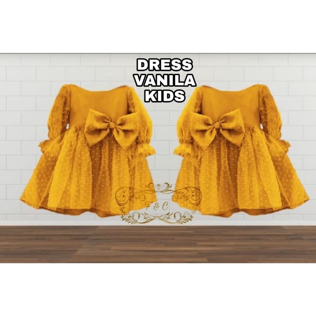 DRESS VANILA KID FASHION PAKAIAN ANAK PEREMPUAN FEHM
