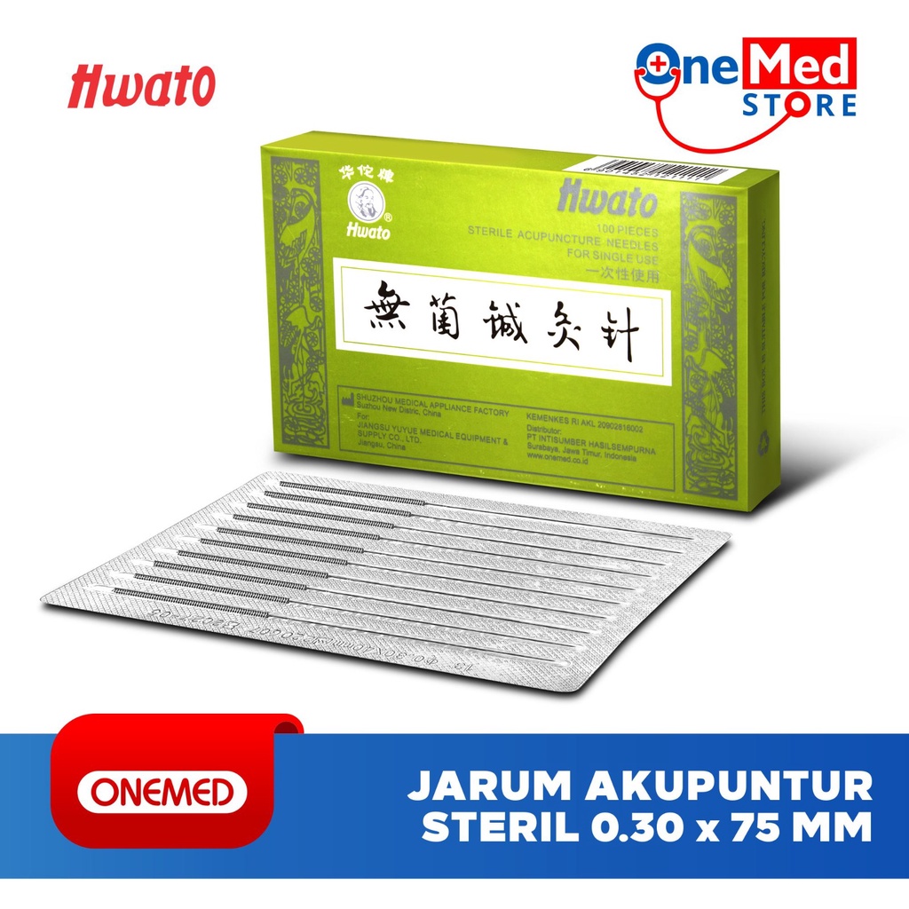 Jarum Akupuntur Hwato Acupuncture ( 0.30 x 75 mm ) Box Isi 100 Pcs OJ