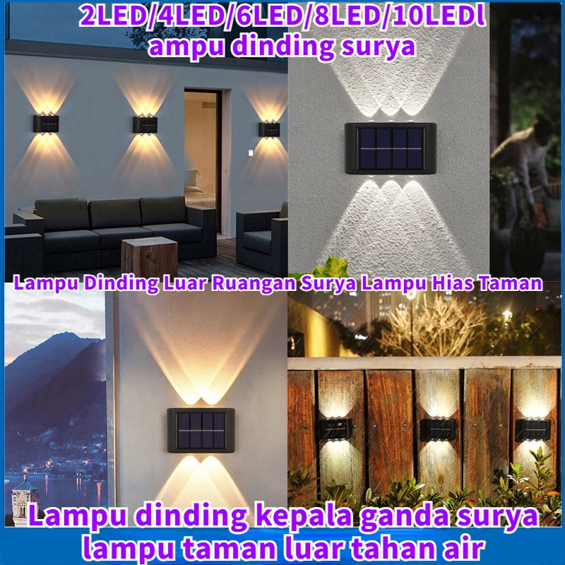 【COD】10LED COB LAMPU DINDING SOLAR TEMBOK TAMAN SOLAR TENAGA MATAHARI OUTDOOR LED SENSOR CAHAYA IP65