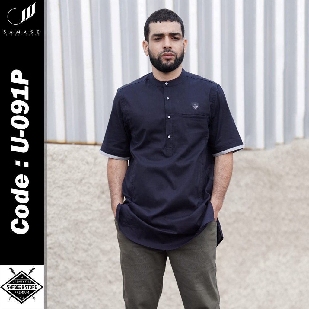 SAMASE Koku Casual U091P Baju Koko Kurta Lengan Pendek