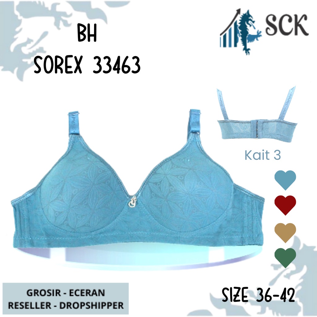 BH SOREX 33463 Busa Tanpa Kawat Cup B-C Size 36-42 / BH Wanita / Pakaian Dalam Cewek- sckmenwear GROSIR