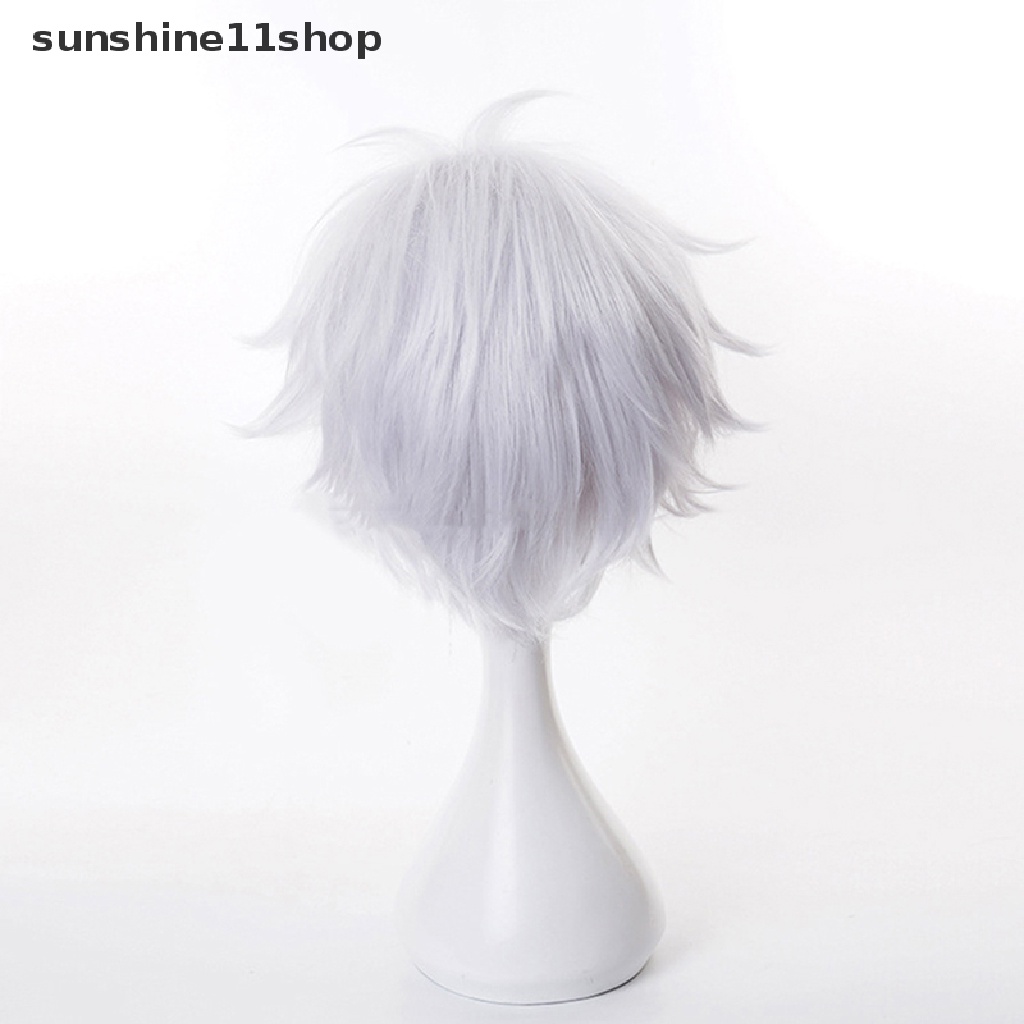 Sho Anime Jujutsu Kaisen Gojo Satoru Cosplay Wig Rambut Palsu Pendek Untuk Hadiah Pesta N