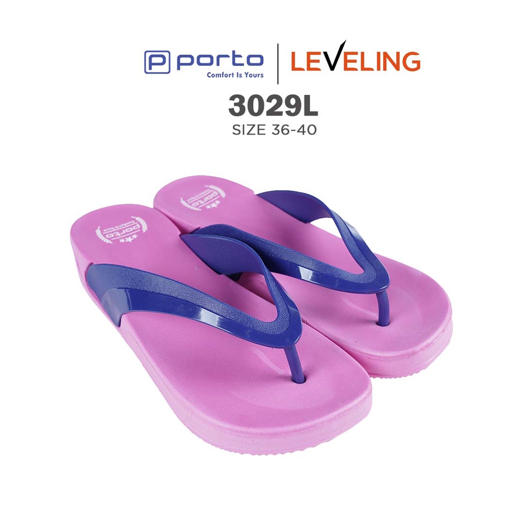 3029L - Porto Leveling Sandal Jepit Wanita Rumah Santai Harian Karet Nyaman Tidak Licin Original Porto