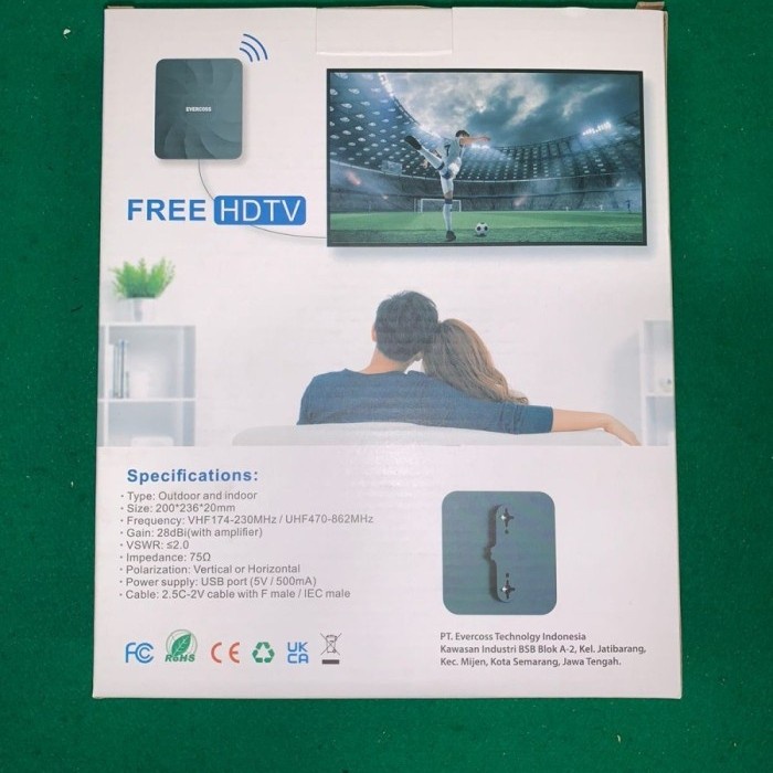 Antena TV Digital EVERCOSS AN5500 Indoor/Outdoor Garansi Resmi