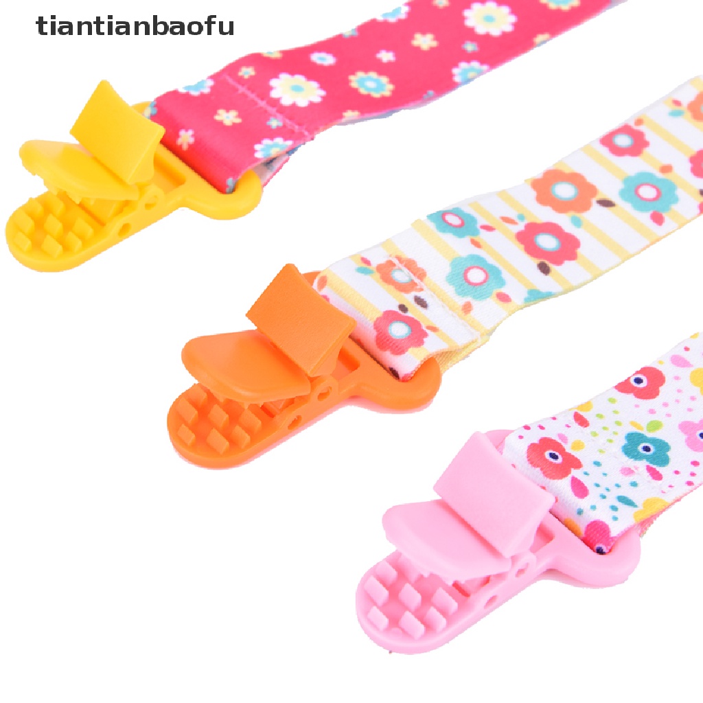 [tiantianbaofu] 3pcs/set Klip Dot Bayi Rantai Dummy Clip Nipple Holder Untuk Bayi Butik