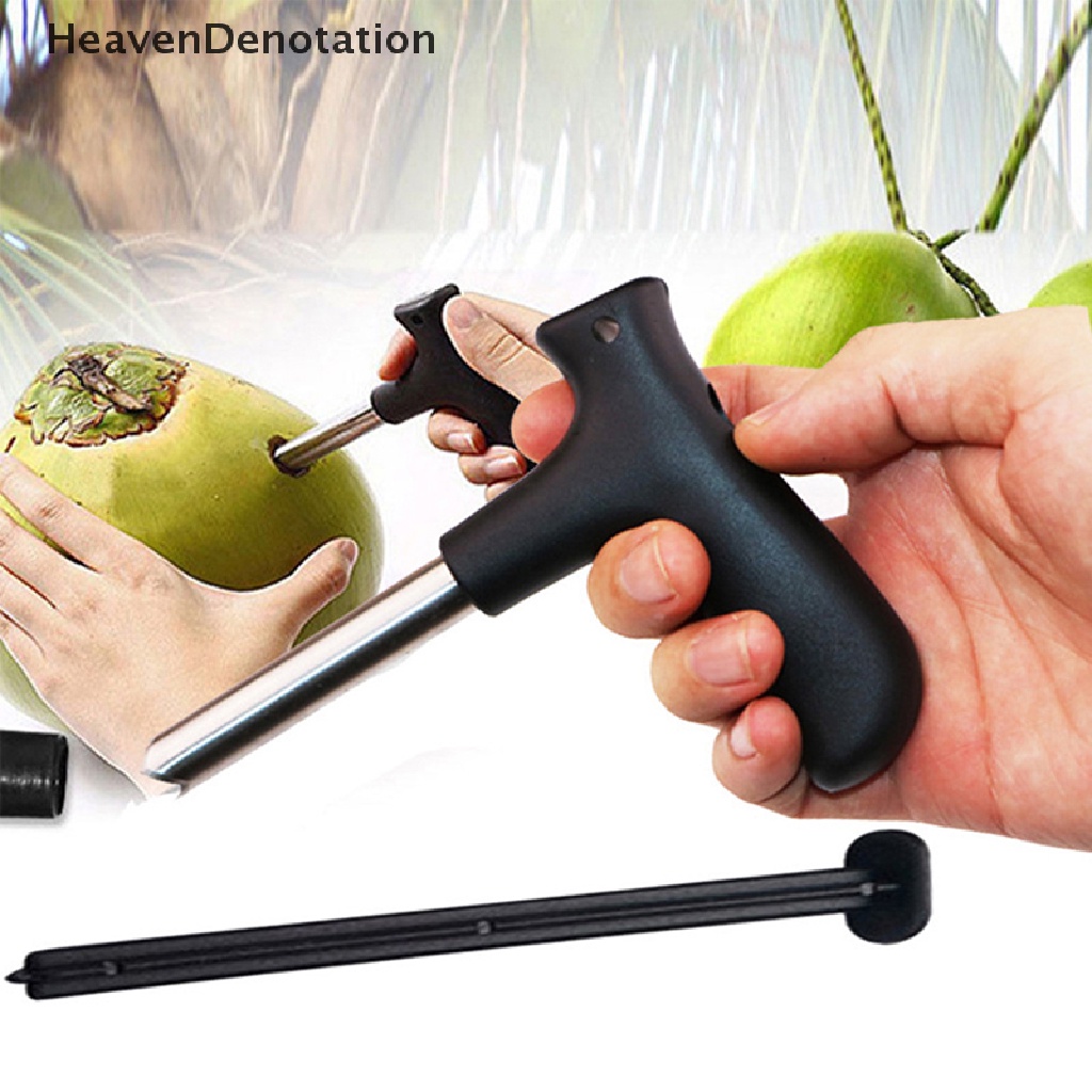 [HeavenDenotation] The Coconut Opener Tool Black Buka Lubang Potong Alat Pembuka Buah Gadget Dapur HDV