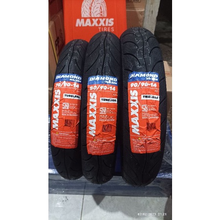 new ban tubles maxxis diamond ma-3dn (70/90-14, 80/90-14, 90/90-14), produk dijamin asli ori !!! free pentil !!!