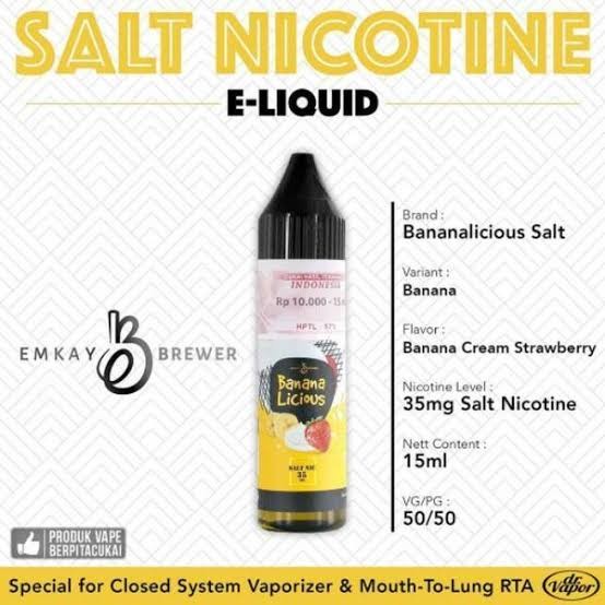 bananalicious banana licious saltnic 15ml