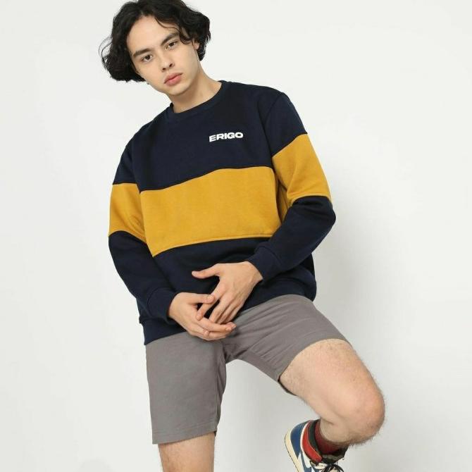 BEST SELLER SWEATER CREWNECK ERIGO COMBINASI / CREWNECK ERIGO / SWEATER COWO / SWEATER OBLONG PRIA /