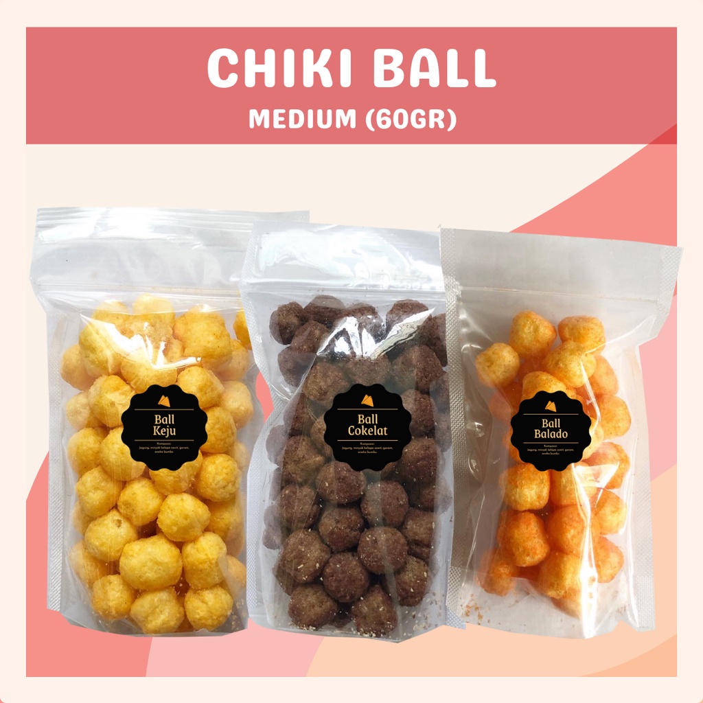 [DELISH SNACKS] Ball Cokelat / Keju / Balado (M) 60gr / Snack Cemilan Camilan Chiki Ciki Ball Enak Gurih