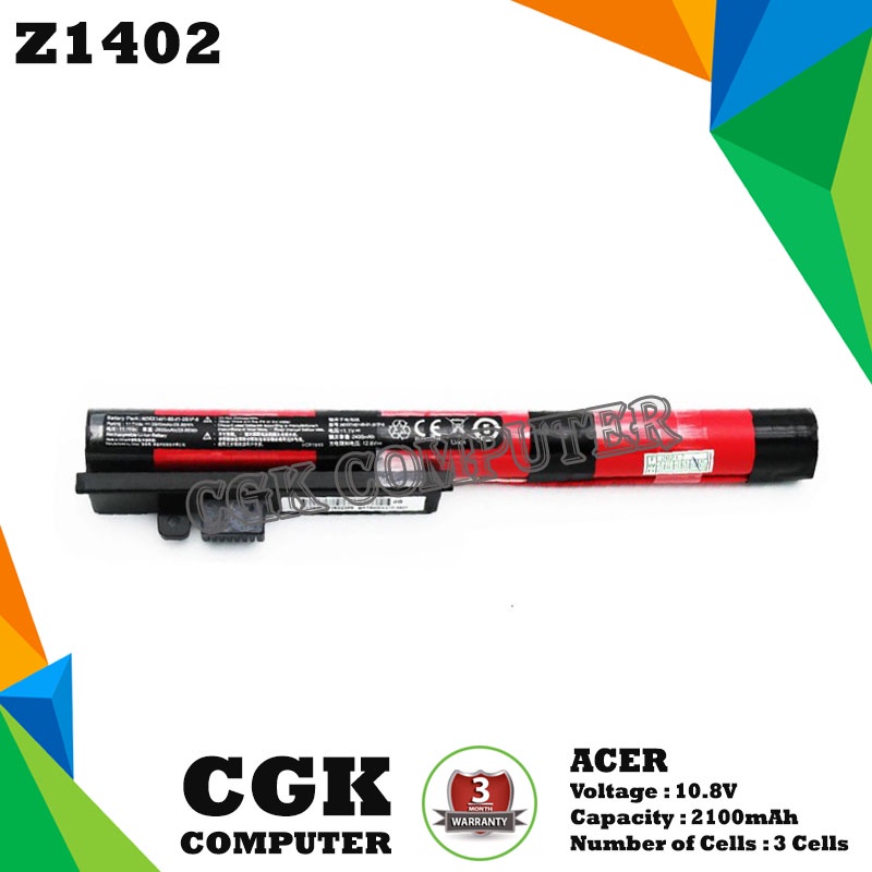 Baterai Laptop Acer Z1402 Z 1402 18650-00-01-3S1P-0