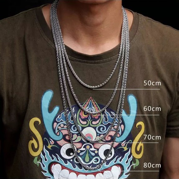 Kalung Jimat | Kalung Rantai Aksen Mutiara | Kalung Bahan Stainless Steel | Kalung Bahan Titanium Steel | Rantai Gantung Tas | Rantai Twist Untuk Keranjang Bunga