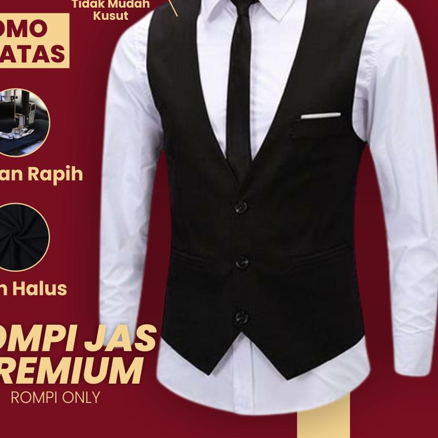 ☇ ROMPI JAS FORMAL PRIA COWOK FORMAL - HITAM MERAH PUTIH ABU ✶