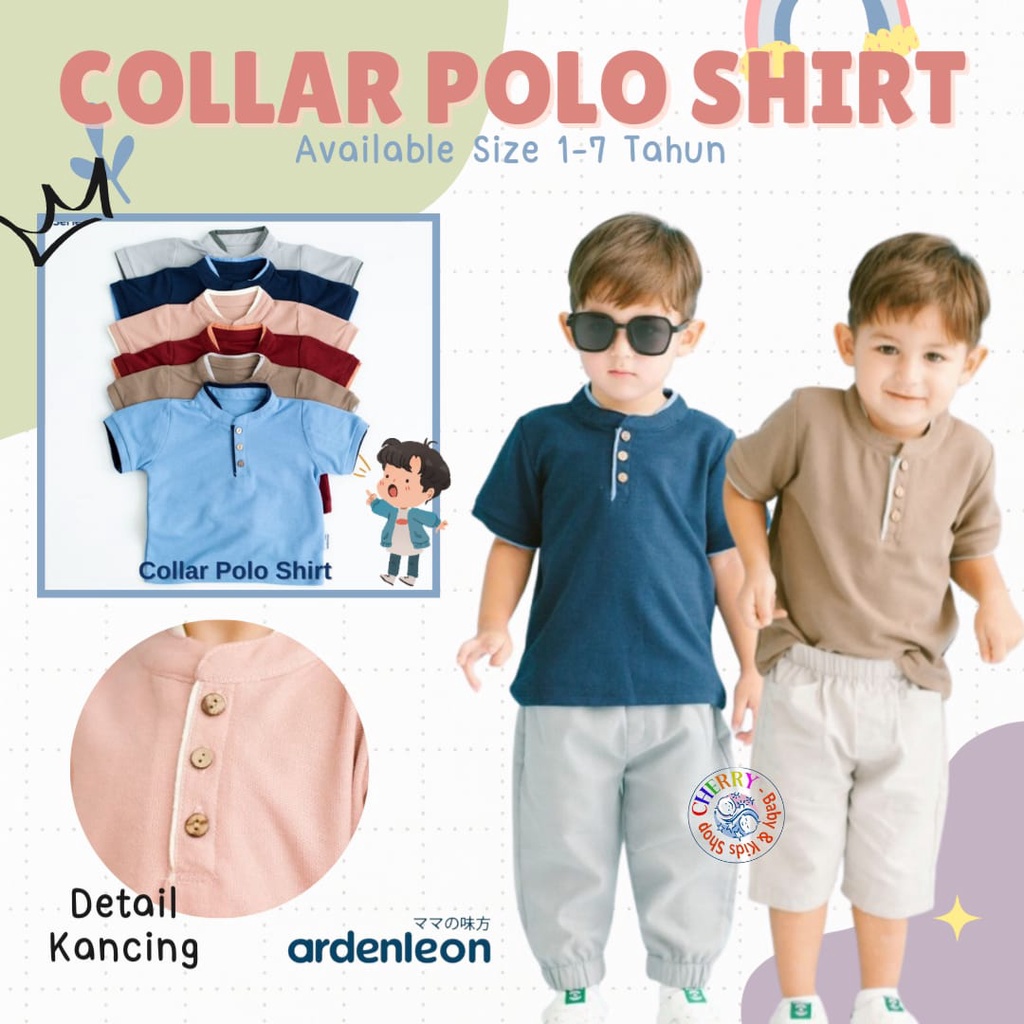 Ardenleon Collar Polo Shirt 1-7 Tahun Atasan Polo Boy Fashion Anak Laki Laki CBKS