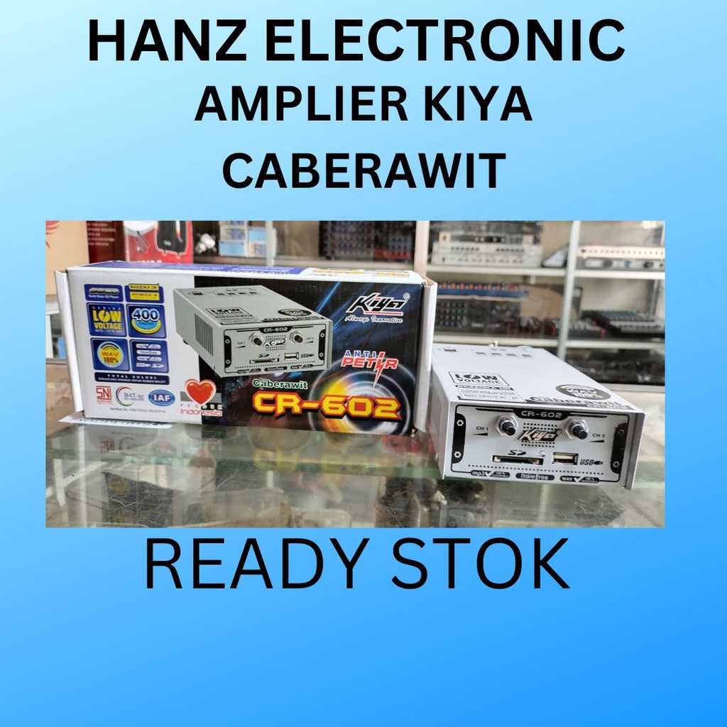 HANZ ELEKTRONIK TW019 AMPLI AC/DC WALET KIYA CR 602 ( CABE RAWIT ) BISA 400 TWEETER